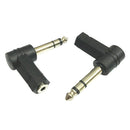 2Pieces 3.5mm Stereo Female to 6.35mm 1/4" Male Right Angle Audio Adapter