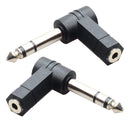 2Pieces 3.5mm Stereo Female to 6.35mm 1/4" Male Right Angle Audio Adapter