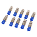 10Pcs RG6 Quad Shield Coaxial Cables F Connector Adapter Compression Fittings