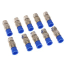 10Pcs RG6 Quad Shield Coaxial Cables F Connector Adapter Compression Fittings