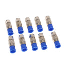 10Pcs RG6 Quad Shield Coaxial Cables F Connector Adapter Compression Fittings