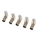 5 Pieces F-Type Coaxial Female to RF TV Aerial Male Angled Adapter Satellite Coax Connector