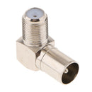 5 Pieces F-Type Coaxial Female to RF TV Aerial Male Angled Adapter Satellite Coax Connector