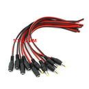 5 Pairs DC Power Pigtail Cable, 2.1 x 5.5mm Male & Female Connectors for CCTV Security Camera and Lighting Power Adapter