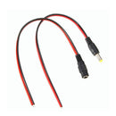 5 Pairs DC Power Pigtail Cable, 2.1 x 5.5mm Male & Female Connectors for CCTV Security Camera and Lighting Power Adapter