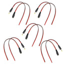 5 Pairs DC Power Pigtail Cable, 2.1 x 5.5mm Male & Female Connectors for CCTV Security Camera and Lighting Power Adapter