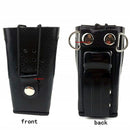 PU Leather Carrying Holder Holster Case with Adjustable Shoulder Strap for Yaesu ICOM Kenwood Two Way Radios