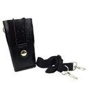 PU Leather Carrying Holder Holster Case with Adjustable Shoulder Strap for Yaesu ICOM Kenwood Two Way Radios