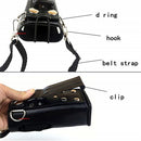 PU Leather Carrying Holder Holster Case with Adjustable Shoulder Strap for Yaesu ICOM Kenwood Two Way Radios