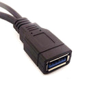 Black USB 3.0 Female to Dual USB Male Extra Power Data Y Extension Cable for 2.5" Mobile Hard Disk