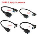 4 Pieces USB 3.0 A Left/Right/UP/Down Angle 90 Degree Male To Female Adapter Cable