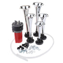 12V/24V 125db Air horn, Zinc 5 Trumpet Air Horn with Motor for 12V 24V Cars Van Trucks Lorrys Trains Boats