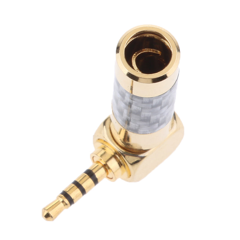3pcs Stereo Audio Adapter Plug 2.5mm Male Connector 4 Pole Right Angle