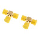 2Pieces SMA 3 Way Female Adapter Triple RF Coax Coaxial Connectors