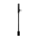 2 in 1 Type-C To USB C 3.5mm Jack Aux Earphone Cable Adapter for Samsung Black