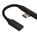2 in 1 Type-C To USB C 3.5mm Jack Aux Earphone Cable Adapter for Samsung Black