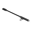 2 in 1 Type-C To USB C 3.5mm Jack Aux Earphone Cable Adapter for Samsung Black