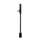 2 in 1 Type-C To USB C 3.5mm Jack Aux Earphone Cable Adapter for Samsung Black