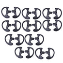10Pairs Silicone Replacement Earplug Earmold Earbuds (Left and Right) for Two-Way Radio Air Acoustic Coil Tube Walkie Talkie Earpiece Headset M Black