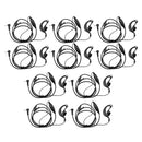 10 Pieces 2.5MM 1 Pin G Shape Clip-Ear Ear Hook Earpiece Headset PTT and Mic Compatible for Motorola Talkabout 2 Two Way Radio
