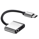 USB C to 3.5mm Headphone Jack Adapter with Fast Charging Port 2 in 1 Hub for Samsung, Pixel, HTC, Sony (Silver)