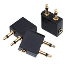 Aircraft Plug Converter Adaptor Plug Gold Plate for Headphone Earphones (Pack of 3)
