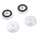 4 Pack Aluminum Speaker Spike Shockproof 30x10mm Isolation Feet Stand Cone Pad Turntable Amplifier CD DAC Recorder Silver