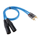Dual XLR Male to Dual RCA Male Cable, 2 XLR Male to 2 RCA Male HIFI Audio Cable, 4N OFC Wire, for Amplifier Mixer Microphone, 0.5m