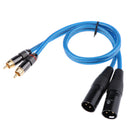 Dual XLR Male to Dual RCA Male Cable, 2 XLR Male to 2 RCA Male HIFI Audio Cable, 4N OFC Wire, for Amplifier Mixer Microphone, 0.5m