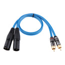 Dual XLR Male to Dual RCA Male Cable, 2 XLR Male to 2 RCA Male HIFI Audio Cable, 4N OFC Wire, for Amplifier Mixer Microphone, 0.5m