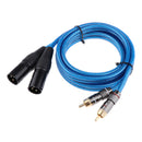 Dual XLR Male to Dual RCA Male Cable, 2 XLR Male to 2 RCA Male HIFI Audio Cable, 4N OFC Wire, for Amplifier Mixer Microphone, 1.5m