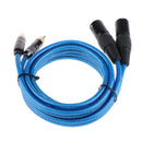 Dual XLR Male to Dual RCA Male Cable, 2 XLR Male to 2 RCA Male HIFI Audio Cable, 4N OFC Wire, for Amplifier Mixer Microphone, 1.5m