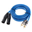 Dual XLR Male to Dual RCA Male Cable, 2 XLR Male to 2 RCA Male HIFI Audio Cable, 4N OFC Wire, for Amplifier Mixer Microphone,2m