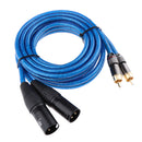 Dual XLR Male to Dual RCA Male Cable, 2 XLR Male to 2 RCA Male HIFI Audio Cable, 4N OFC Wire, for Amplifier Mixer Microphone,2m