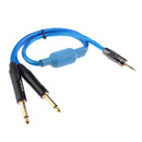 3.5mm 1/8" TRS To Dual 6.35mm 1/4" TS Mono Stereo Cable Splitter Cord 50cm
