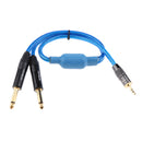 3.5mm 1/8" TRS To Dual 6.35mm 1/4" TS Mono Stereo Cable Splitter Cord 50cm