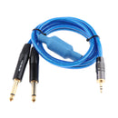 3.5mm 1/8" TRS To Dual 6.35mm 1/4" TS Mono Stereo Cable Splitter Cord 1m