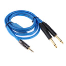 3.5mm 1/8" TRS To Dual 6.35mm 1/4" TS Mono Stereo Cable Splitter Cord 150cm