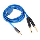 3.5mm 1/8" TRS To Dual 6.35mm 1/4" TS Mono Stereo Cable Splitter Cord 2m