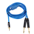 3.5mm 1/8" TRS To Dual 6.35mm 1/4" TS Mono Stereo Cable Splitter Cord 2m