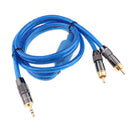 RCA Cable 3.5mm Male To 2-Male RCA Cable Splitter Audio RCA Male Cable 1m
