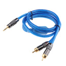 RCA Cable 3.5mm Male To 2-Male RCA Cable Splitter Audio RCA Male Cable 1m
