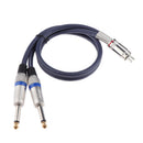 6.35mm Dual 1/4 inch TS Mono Plug to Dual RCA Male AUX Audio Convertor Adapter Cable, for Mic Mixer Amplifie?Mixer Amplifi etc 0.5m
