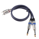 6.35mm Dual 1/4 inch TS Mono Plug to Dual RCA Male AUX Audio Convertor Adapter Cable, for Mic Mixer Amplifie?Mixer Amplifi etc 0.5m