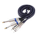 Audio Cable Dual 1/4'' 6.35mm To Dual RCA Phono For Mixer Amplifier 1m