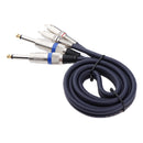 Audio Cable Dual 1/4'' 6.35mm To Dual RCA Phono For Mixer Amplifier 1m