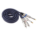 Audio Cable Dual 1/4" 6.35mm To Dual RCA Phono For Mixer Amplifier 1.5m
