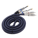 Audio Cable Dual 1/4" 6.35mm To Dual RCA Phono For Mixer Amplifier 1.5m