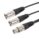 4Pieces 3Pin XLR Female Jack To Dual Male Plug Y Splitter Adapter Cord