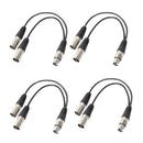 4Pieces 3Pin XLR Female Jack To Dual Male Plug Y Splitter Adapter Cord